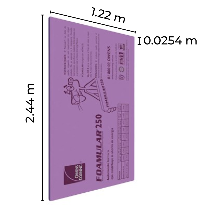 PLACA PS EXT FOAMULAR F250 1.22 x 2.44M 1"